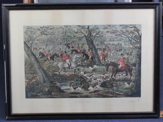 After Charles Hunt Hunting scenes, plates 1 - 4; The Meet, Breaking Cover, Full Cry and The Death, overall 25 x 35in.